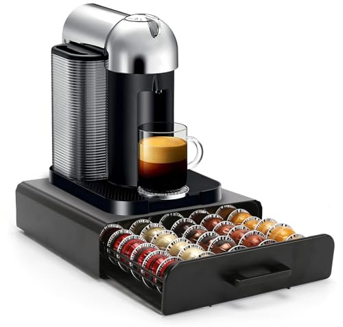 SYSYLY Soporte para Cápsulas de Café,Dispensador Capsulas Vertuo,Organizador Capsulas Vertuo,Cajón para almacenar cápsulas de Vertuoline (capacidad para 40).