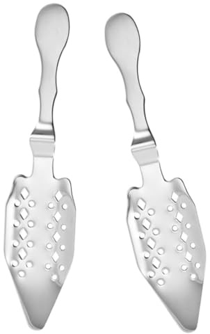 IWOWHERO 2 piezas Cuchara para Absenta de Acero Inoxidable Multiusos con Ranuras para Azúcar de Práctica para Diluir y Servir Bares y Hogar