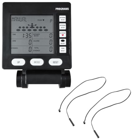 Gettimore Vogatore contatore tachimetro con display LCD, monitor wireless frequenza e distanza paddle per resistenza al vento, nero, 123 x 126 mm