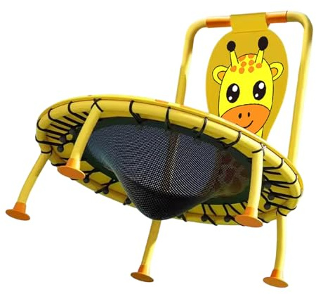 Trampolino Per Bambini,Attrezzatura Per Fitness Con Motivo Giraffa Da 100 Cm - con Maniglione in Schiuma Capacità 200 kg Trampolino | per Età da 1 a 6 Anni
