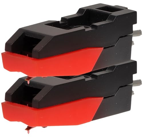 VANZACK Puntina per Giradischi in Plastica 2 Pezzi, Stilo Sostitutivo Piezoelettrico per Fonografo, Attacco Compatibile Giradischi Vinile, Accessorio per Riproduzione Audio senza Attrezzi