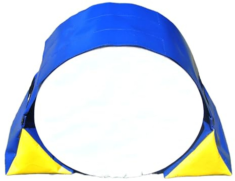 Church Products UK Dog Agility Training Tunnel Sandbags Adjustable (60cm - 80cm) Indoor Outdoor Apparatus UV PVC (Blue/Yellow) *Tunnel Not Included*