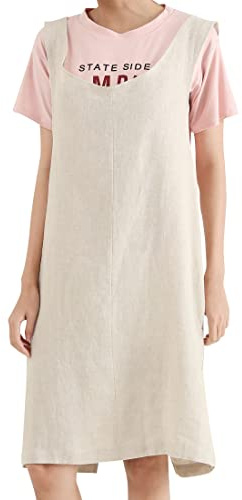 100% Leinen Chef Schürze Doppel Taschen Japanische Stil Schürze Unisex Lätzchen Küche Schürze Weiche Schürze Einfarbige Halter Kreuz