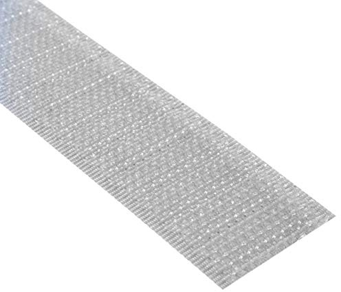 KLEBESHOP24 Kardborreband för sömnad – endast kroksida, utan lim/ljusgrå, 20 mm x 3 m