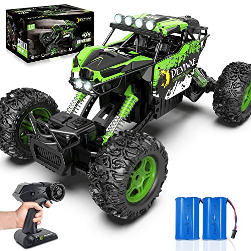 CROBOLL 1:12 Large RC Cars for Boys with Upgraded Lifting Function, 2.4GHz 4WD Remote Control Car Toy Gifts 20km/h Monster Truck for Kids, All Terrain RC Truck for 60Min Play(Green)