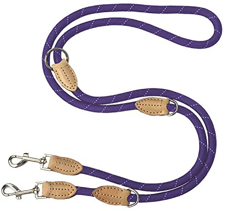 AiTodos® 2,0 m Starke Hundeleine, Anti-Zug-Hundeleine zum Training oder Gehen, Geeignet für Kleine, Mittelgroße und Große Hunde, Violett