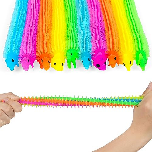 Ainiv Dinosaurier Stretchy String Spielzeug, 10er Pack Stressabbau Spielzeug Squeeze, Stretchy Strings Sensorische Fidget Spielzeug für Kinder & Erwachsene mit Autismus und ADHD Therapie