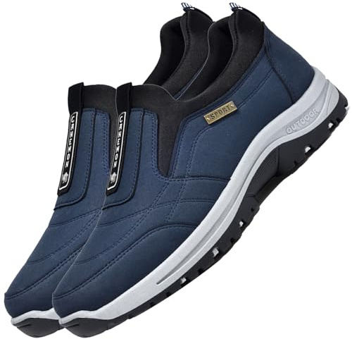 Aocase Mocasines sin Cordones para Hombre Zapatillas Casual para Hombre Sin Cordones Calzado de Walking Deportivo Bajas de Ligerasy Transpirables Zapatos de Tenis,Azul,46/280mm