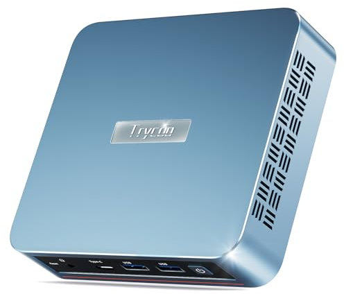 Trycoo WI-6 Mini PC | Kleiner PC mit N100 (3,4 GHz) | 16GB RAM 512GB M.2 SSD | Mini Computer 4K Ultra HD | Gigabit-Ethernet, WiFi5, BT4.2, 2X HDMI, USB-C | Alltagsgebrauch & Home Office