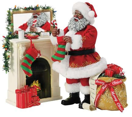 Department 56 Possible Dreams Christmas Traditions - Set di statuette illuminate di Babbo Natale, una visita di San Nicola, 22 cm, multicolore