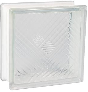 Lot de 6 briques basiques en verre transparent Bali - 19 x 19 x 8 cm