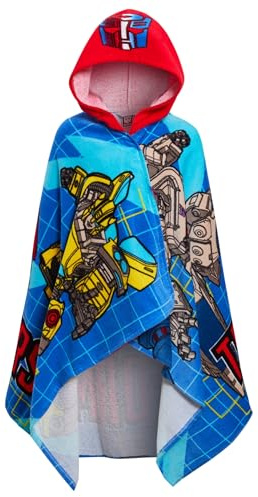 Transformers Toalla con capucha niños, Poncho para niños, toalla de playa 100% algodón, Toalla de baño de abejorro, envoltura para nadar