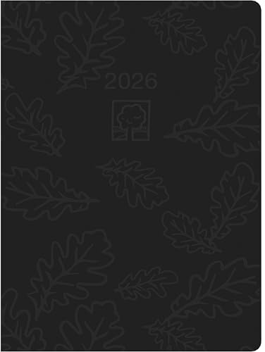 Zettler Taschenkalender 1T/1S anthrazit Blauer Engel 2026 – Timer 10 × 14 cm, 1 Tag pro Seite, Recyclingpapier, nachhaltig zertifiziert