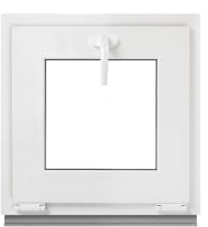 Framex källarfönster – tippfönster vit 60 x 60 cm 2 fack 32 mm (4/24/4) fönster plastfönster bredd x höjd (600 x 600 mm) funktion lutande fönster