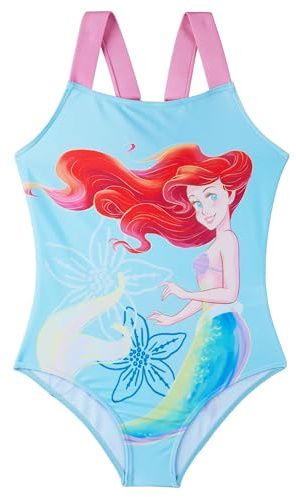 Disney Frozen | Moana | Little Mermaid Bañador Niña, Traje de Baño Infantil Una Pieza con Tirantes Ajustables, Ropa de Baño para Playa Piscina, Verano Regalo Niña