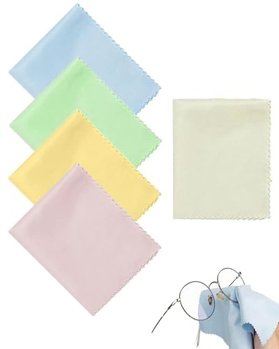 HUVZOR 10 pezzi Panni Microfibra Occhiali, Microfibra Panno di Pulizia per la Pulizia di Lenti Panno Pulizia Occhiali da Vista Riutilizzabile, 15cm x 18cm per pulire Occhiali, Lenti, Tablet