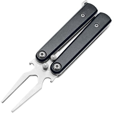 Generisch Golf - Butterfly Divot Repair Tool Mit Flaschenöffner | Edelstahl Pitchgabel Für Grünpflege | 2-in-1 Golfwerkzeug Für Männer Und Frauen, Tragbar Golfzubehör