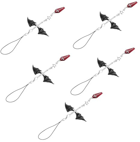 BUGUUYO Phone Charms Straps med Cross Wing Design Lättviktiga Mobilhängsmycken för Telefonfodral Väska och Nyckelring Passar Många Modeller