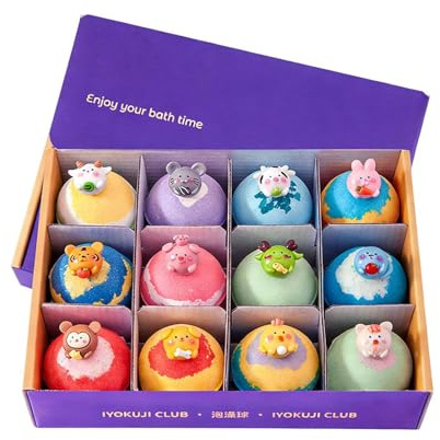 Baño De Burbujas | 12 Piezas De Bolas De Sal Limpiadoras Perfumadas | Con Juguetes | Baño De Burbujas Espumoso | Para El Hogar | Niñas | Jóvenes | Viajes | Esposa | Mamá | Abuela