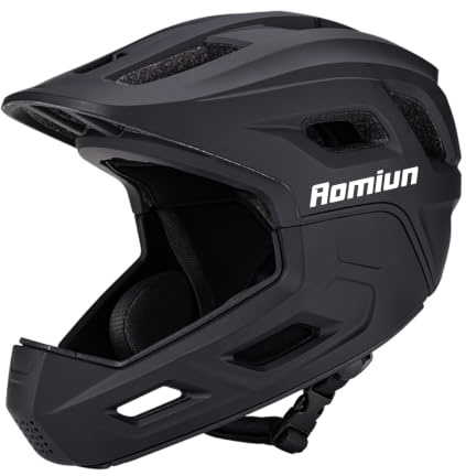Aomiun Casco Integral para Niños con Casco Juvenil Mejorado, Mentonera Reforzada, 18 Orificios de Ventilación, de Bicicleta, Transpirable y Ligero, Talla (51-54 cm)