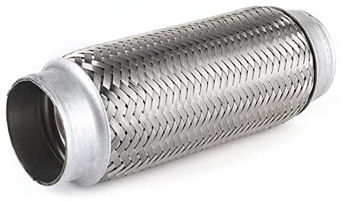 Tuyau d'échappement, flexible Tube Flexible D'échappement Tressé En Voiture d'acier inoxydable Soufflet D'échappement (55MM*200MM)