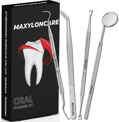 Dental Pick Tools Tooth Picks Stainless Steel Dental Teeth Whitening and Cleaning Oral Care Kit Professional Hygiene Tool Set with Tooth Scraper