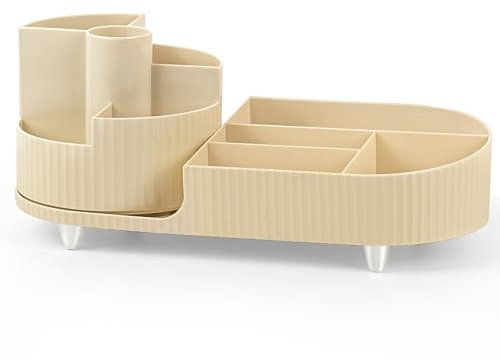 Winter Shore Organizzatore Trucchi Rotante - Organizer Cosmetici e Skincare - Organizer Makeup e Cosmetici - Porta Pennelli Trucco - Organizzatore Profumi e Cassettiera Trucchi da Bancone