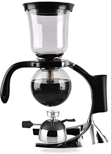 GUOQDAMI Moderna caffettiera a sifone, caffettiera da tavolo ghiacciata con staffa interamente in metallo addensata, caffettiera Home Decor Caffettiera Pour Over