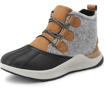 DREAM PAIRS Ankle Winter Boots for Women Waterproof Lace Up Anti-Slip Warm Snow Booties Fashion Sneaker Boots,Size 7,Brown/Black,SDSB2416W