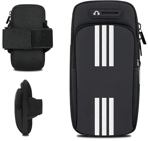 Brazo Correr Fitness, Bolsa el Brazo Deportivo, Bolsa el Brazo Deportivo, Bolsillo para el Brazo para teléfono móvil, Brazalete Movil Running Ajustable, Universal Impermeable Móvil Bolsa(Negro)