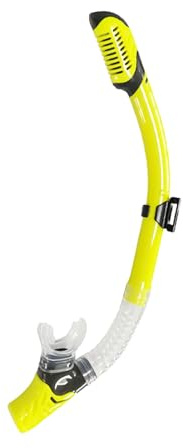 Tuba sous-Marine Adulte avec Air Silicon Valve et Ajutage Qualité Alimentaire, Accessoire Masque Snorkeling pour Dry Plongée en Apnée, Tuba Unisex pour Respiration Natation (Jaune)