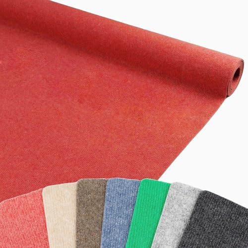 MadeInNature - Moqueta con aguja Malta, Moqueta de longitud y colores a elegir, rojo 2 x 5 m, antifuego B1, moqueta para ferias, stands, eventos, salón...