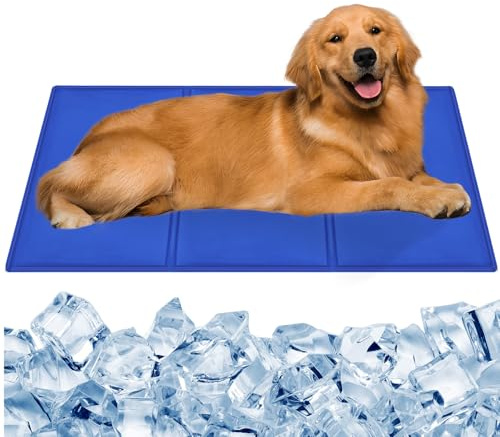 CIOXSOIO Tappetino Refrigerante Cane 90 x 50cm, Tappeto Refrigerante per Cani in Gel Non Tossico, Sistema di Auto Raffreddamento, Tappetini Rinfrescanti per Cani e Gatti in Estate