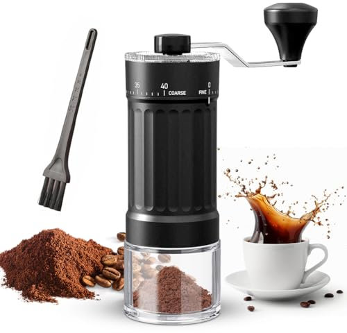 Moulin à café manuel avec broyeur conique en céramique de haute précision, 40 niveaux réglables, capacité de 30 g, pour Aeropress, expresso, pour over, cafetière française et cafetière à moka