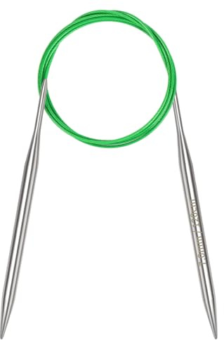 Coopay Ferri da maglia circolari da 7 mm, 120 cm, aghi circolari in metallo con cavo flessibile, ferri lunghi e rotondi per coperte, grandi progetti, ferri da maglia a cerchio fisso per mani