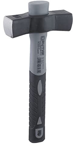 Maceta de albañil con mango de fibra de vidrio, resistente y ergonómica, ideal para mezclar y transportar cemento y mortero.