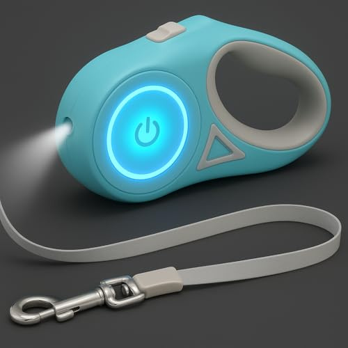 Correa Retráctil para Perro con Linterna LED – TRY & GETFUN – Extensible 3 m, hasta 50 kg, Seguridad Nocturna, Correa Perro Grande, Mediano y Pequeño