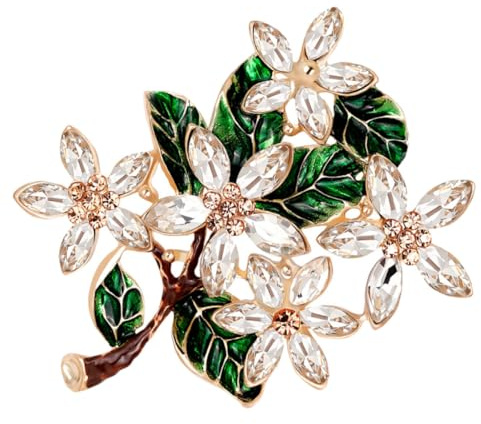 Amosfun Spilla Fiore Resistente allo Sbiadimento Accessorio Elegante Vintage in Lega Smalto a Goccia per Abiti da Donna per Uso Quotidiano e Matrimoni