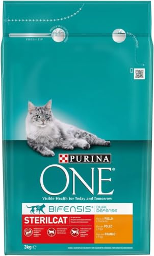 PURINA ONE Bifensis Sterilcat Croccantini per Gatto Adulto Sterilizzato con Pollo, Formula Nutriente per Microbioma Intestinale, Confezione da 2,8 kg
