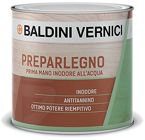 PREPAR LEGNO FONDO PRIMA MANO INODORE acqua Bianco, Lt 0,500