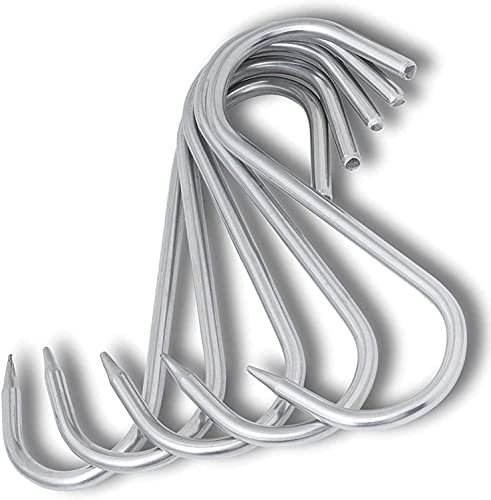 TronicXL Premium - Gancho en S de acero inoxidable, 200 mm x 10 mm, para carne, carnicero, ahumado, acero inoxidable, carnicero, carnicería, metal