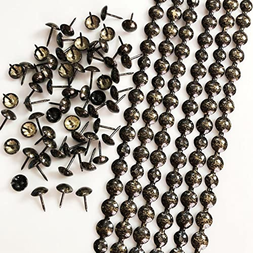 Let's Decorate 5 Metri Strisce di Borchie per Tappezzeria Stile Antico, Strisce di Chiodi Decorativi Finiture Nastri per Divani, Borchie per Sedie da Giardino Interni, Borchie Allentate Abbinate (11mm