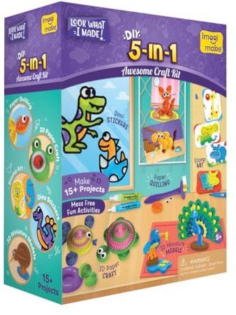 Imagimake Princess Craft Kit | 10 Mess-Free DIY Activities | Bracelet Making Kit, Unicorn Pouch, Butterfly Wands & More | Unicorn Gifts for Kids | Gifts for Girls & Boys 5,6,7,8,9,10,11,12 Years Old