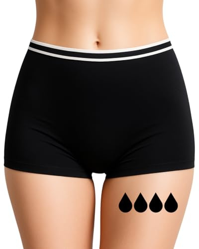 Culotte Menstruelle Absorbante = 3 tampons - Lavable - Coton - Ecologique - Menstruation - Culotte de Règles - Protection Périodique Hygiénique Flux léger à abondant ,XL,Noir