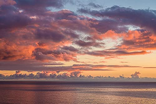 ArtExpert Canary Islands-Fuerteventura Island-Morro Jable-Playa de la Cebada beach-sunset sky by Walter Bibikow - 24x16 Art Print Poster