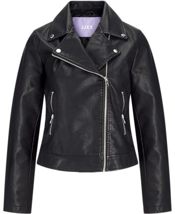 JJXX Damen Jjxx Jxgail Faux Leather Biker Jacket Noos Kunstlederjacke, Schwarz, L EU