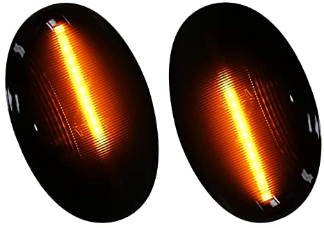 X AUTOHAUX Pair Smoked Dynamic LED Side Marker Light Turn Siganl Lamp Indicator for Mini Cooper R55 R56 R57 R58 R59