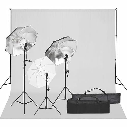 Homgoday Kit de estudio fotográfico con juego de luces y fondo para estudio fotográfico, set de docografía B