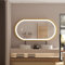 LUVODI Ovaler Spiegel mit Beleuchtung: 120x60 cm Große Spiegel Oval mit golden Alurahmen, Touch-Schalter, Beschlagfrei, Dimmbar 3 Lichtfarbe für Bad Flur Garderoben Spiegel IP66