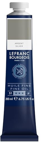 Lefranc Bourgeois 301855 Feine Ölfarbe in hervorragender Qualität,lichtecht mit gleichmäßige Konsistenz, 200ml Tube, ideal für Keilrahmen, Leinwand, Malkarton - Titanweiss